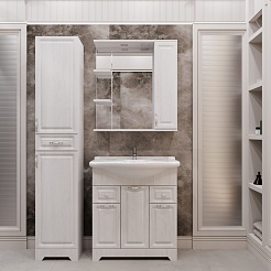 Stella Polare Зеркальный шкаф Кармела 75/С люкс белое серебро – фотография-11